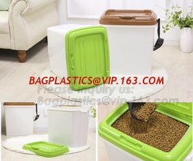 China Promotion Eco-friendly Plastic Scoop Pet Dog Food Storage Container, pet food container,dog treat jar with gold bone cov supplier