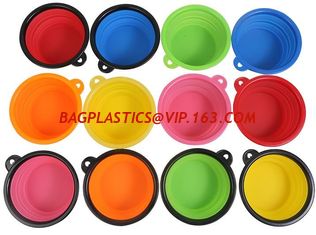 China Top selling 350/750/1000/1500ml Foldable Pet Food Water Feeding Portable Travel Collapsible Dog Silicone Bowl, bagease supplier