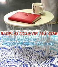 China Commercial use stylish marble top metal wire square coffee table, Steel wire coffee table, high end solid wood table top supplier