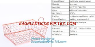 China Metal Wire storage basket,rose gold metal wire storage basket for kitchen bathroom office, metal chicken wire storage ba supplier