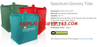 China Spectrum Grocery Tote, Nonwoven polypropylene, Forest green, Lime, Natural, Navy, Orange, Pink, Black, Purple, red, roy supplier