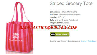 China STRIPED GROCERY TOTE, eco-friendly, reusable, durable, recyclable and biodegradable,moistureproof, BAGEASE, PAC, PAK, PK supplier