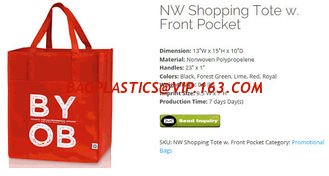 China SHOPPING TOTE WITH FRONT POCKESinicline fashion custom high end activewear promotion shopping bag metallic non woven bag supplier