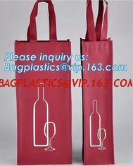 China Custom printed non woven drawstring bag for wine, Custom Heavy Duty Non Woven 6 Bottles Carrier Packaging Divided Wine T supplier