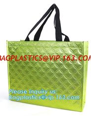 China Promotional custom printing shopping tote bag PP laminated foldable handle non woven bag, promotional shopping nylon non supplier
