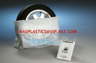 China spare car tire plastic storage tote bags for tyre packaging custom size disposable clear pe printing side gusset, limite supplier