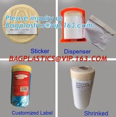 China blue pre-tape masking film, environmental protection auto paint pre-tape masking film, plastic Taped masking film wit supplier