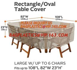 China RECTANGLE, PVAL TABLE COVER, LARGE W/UP TO 6 CHAIRS FITS UP TO 108&quot;L 85&quot;W 23&quot;H, SEWING WATERPROOF PE TABLE CHAIR COVER B supplier