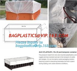 China 12Mil Open Top 30 Yard Dumpster Container Liners,21'Lx8'Wx8'H PE drawstring dumpster container liners for waste transpor supplier