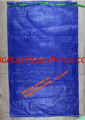 China Strong tension PE material raschel mesh bag for eggplant onion potato,Orange polypropylene grid reusable raschel produce supplier