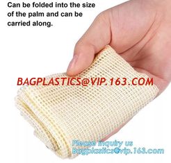 China Cotton Mesh Net bag Shopping Tote Bag for foods,Reusable Net Cotton Mesh Tote Fruit Bag With Long Handle,bagplastics pac supplier