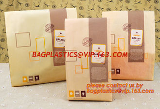 China China supplier promotional custom coated bread/sandwich paper kraft bag with clear window,brown kraft paper bakery bread supplier