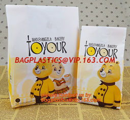 China Custom bread food paper bags with your own logo,Factory Supplier Eco-friendly Kraft Paper Bread Packaging Bag supplier
