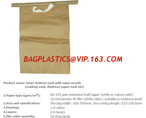 China flour packing bag,charcoal packing bag,single pasted bottom paper sacks with open mouth,sewn bottom sack with open mouth supplier