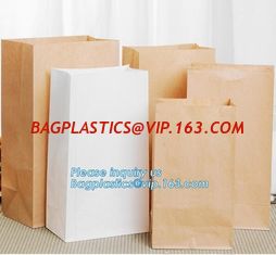 China Custom bakery paper bag / Food grade bread packaging bags, white or brown craft paper bag,greaseproof kebab sandwich bre supplier