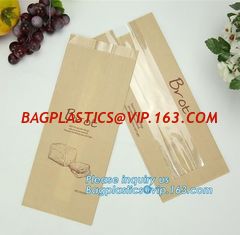 China China factory custom printed paper bread bags,Food grade custom made kraft paper stick bread bags with window, limited supplier