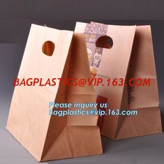 China 60gsm Oil-Proof Food Kraft Paper Packaging Bread Bag,food brown kraft paper bag sandwich bag bread bag, BAGPLASTICS, PAC supplier