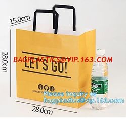 China Promotion Recycled Custom Printed Grocery Food Take Away Shopping Brown Kraft Paper Bag With Twisted Handles, bagease supplier