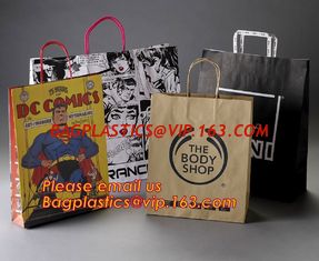 China Fashion Design Luxury Brown Recycled Paper Carrier Bags,Fancy Luxury Printed Recycled Carry Bag,Paper Bag Printing, Carr supplier
