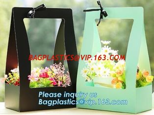 China Fashion Design Flat Paper Handle Paper Gift Bag Flower Carrier Bag,nice style flowers printing paper carrier bag, bageas supplier