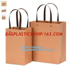 China Luxury Custom Printed Logo Christmas Brown Kraft Paper Shopping Gift Carrier Bag,exclusive custom made luxury ribbon han supplier