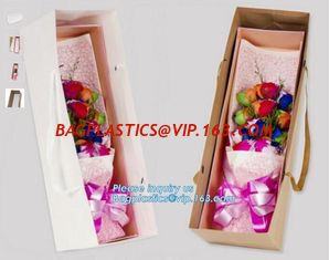 China Unique flat bottom color high class paper carrier die cut handle paper flower bag,kraft flower paper bag customized flow supplier