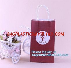 China Luxury fashion customized ribbon handle black white gift paper shopping bag,Grey Rope Handled Wine glass Carrier bag wit supplier