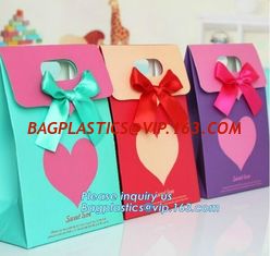 China paper carrier bag,kraft paper bag,craft paper bag manufacturer,Printing Logo Paper Carrier Bag with Bowknot and Handle f supplier