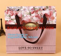China Manufacturer hot sale cheap custom paper bag luxury kraft paper bag,pure color special paper flower bag with ribbons han supplier