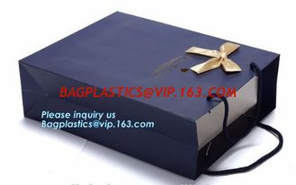 China Cheap Luxury Shopping Carrier Thick Blue Kraft Paper Gift Bags With Rope Handles,carrier paper bags for perfume packing supplier