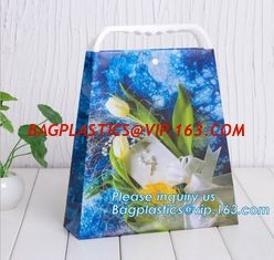 China High quality paper flower carrier bags with custom logo, luxury package bags for flowers,lamination printing custom shop supplier