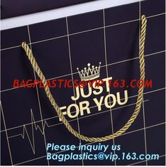 China Luxury Black Card UV Hot Stamping Customized Logo Paper Carrier Bags Underware Jewelry Clothing, bagplastics, bagease supplier