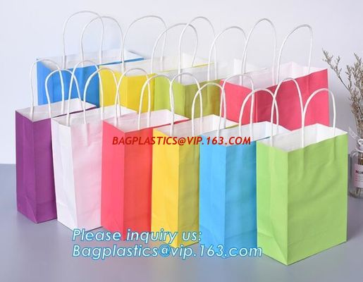 China Design Luxury Brown Kraft Paper Shopping Bag With Handle,Customized Green Printed Paper Shopping Bag With Logo Custom supplier