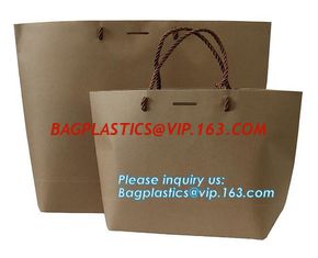 China Fancy Customized Brown Kraft Paper Shopping Bag With Logo,Customized White and Black Printed Paper Shopping Bag package supplier
