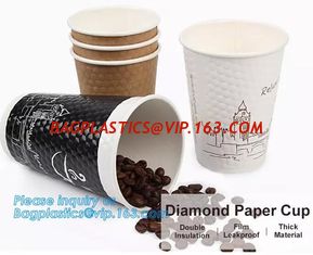 China Diamon paper cup, double insulation, film leakproof, thick material,Thick hot drink paper cup 12oz with handle and Doubl supplier