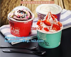 China A series of custom logo printed double PE coated icecream paper cup with lid from Wuhan manufacturer bagplastics bagease supplier