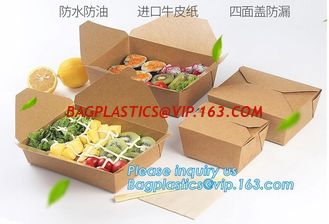 China New Brown Kraft Takeaway Lunch Box Paper Folding Lunch Box Disposable Food Container Biodegradable Packaging Paper Box supplier