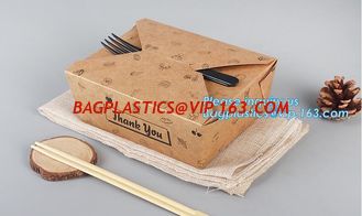 China High Quality Custom PE Coated Disposable Kraft Paper Lunch Box,Rectangle Folding Take Away Boxes/Lunch Box/Kraft Paper F supplier