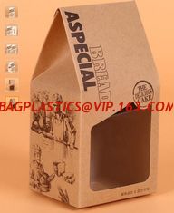 China Custom Printing Tall Square Food Grade Kraft Paper Cake Box With Handles,Cake Box Packaging Paper,Box Packaging Custom P supplier