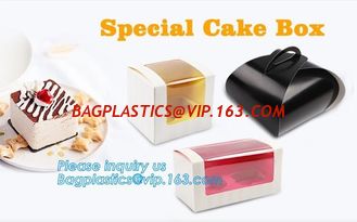 China Wholesale custom Paper Cookies packing Cake Box with PVC window,Wholesale Plastic Square Birthday Wedding Packaging Clea supplier