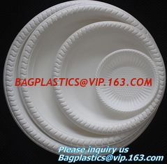 China Eco friendly biodegradable sugarcane bagasse tableware sets disposable paper pulp plate 6 inch round disc bagease packag supplier