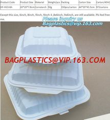 China cornstarch eco Green 16oz Food Container Sugarcane Biodegradable Square Disposable Paper Salad Tray/Bowl bagplastics, pa supplier