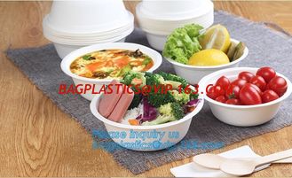 China disposable eco friendly sugarcane 500ml bowl,Biodegradable Disposable Sugarcane Bagasse Bowl of 24oz 680ml bagease pac supplier