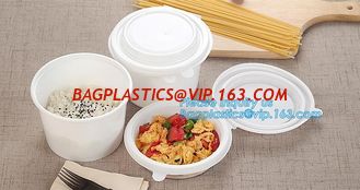 China Custom printed disposable PLA hot soup bowls, kraft paper soup cup,Eco-Friendly disposable tableware sugarcane pulp bowl supplier