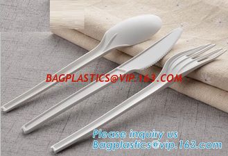 China PLA cutlery |knife|fork|spoon,EN13432 certificate PLA Cutlery fork,Disposable and biodegradable PLA tableware,bagease pa supplier