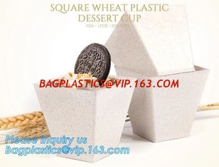 China Wheat straw Compostable HEXAGON shape dessert cup,square wheat plastic dessert cup,Pla Plastic Disposable Corn Starch Cu supplier