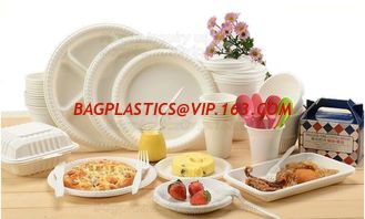 China 100% Biodegradable and compostable sugarcane pulp packaging disposable paper plate,sugarcane baggase oval paper plate ba supplier