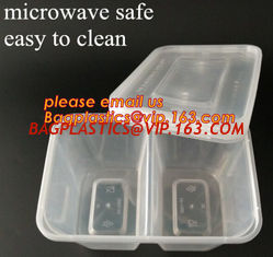 China Disposable Plastic 4 Compartment Food Thermal Lunch Container Box,Plastic Takeaway Food Box with conjoined cover bagease supplier