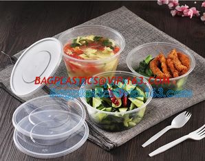 China Cheap Food grade salad plastic bowl disposable plastic salad bowl,Eco-friendly white PP plastic round food container noo supplier