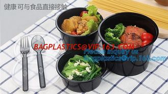 China PLA Tray To Go Containers Food Disposable Biodegradable Plastic PLA bowl Salad Bowl With Lid,fast food container disposa supplier